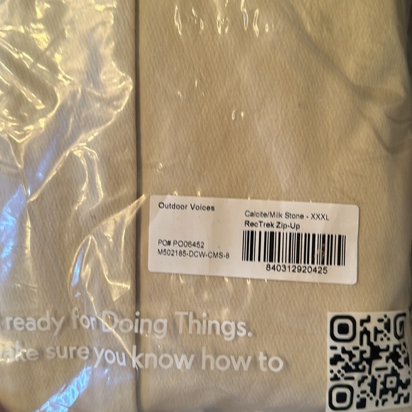 NWT Outdoor Voices Men’s RecTrek Zip-Up Jacket in Calcite/Milk Stone XXXL - Picture 11 of 16